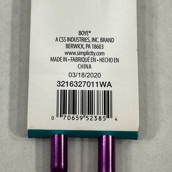 Boye Aluminum Single Point Knitting Needles Size US 11 10 Inch Purple New - Picture 5 of 6